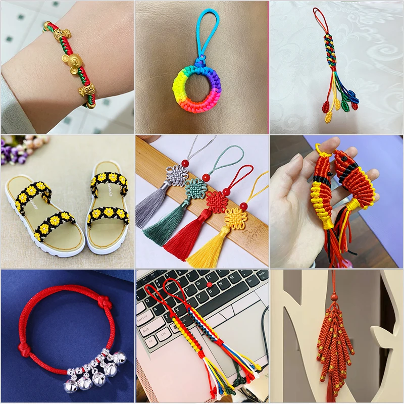 100m/Roll 2mm Nylon Thread Cord Macrame Cord Braided String Rope for DIY Making Bracelet Necklace Handmade Craft Accessories