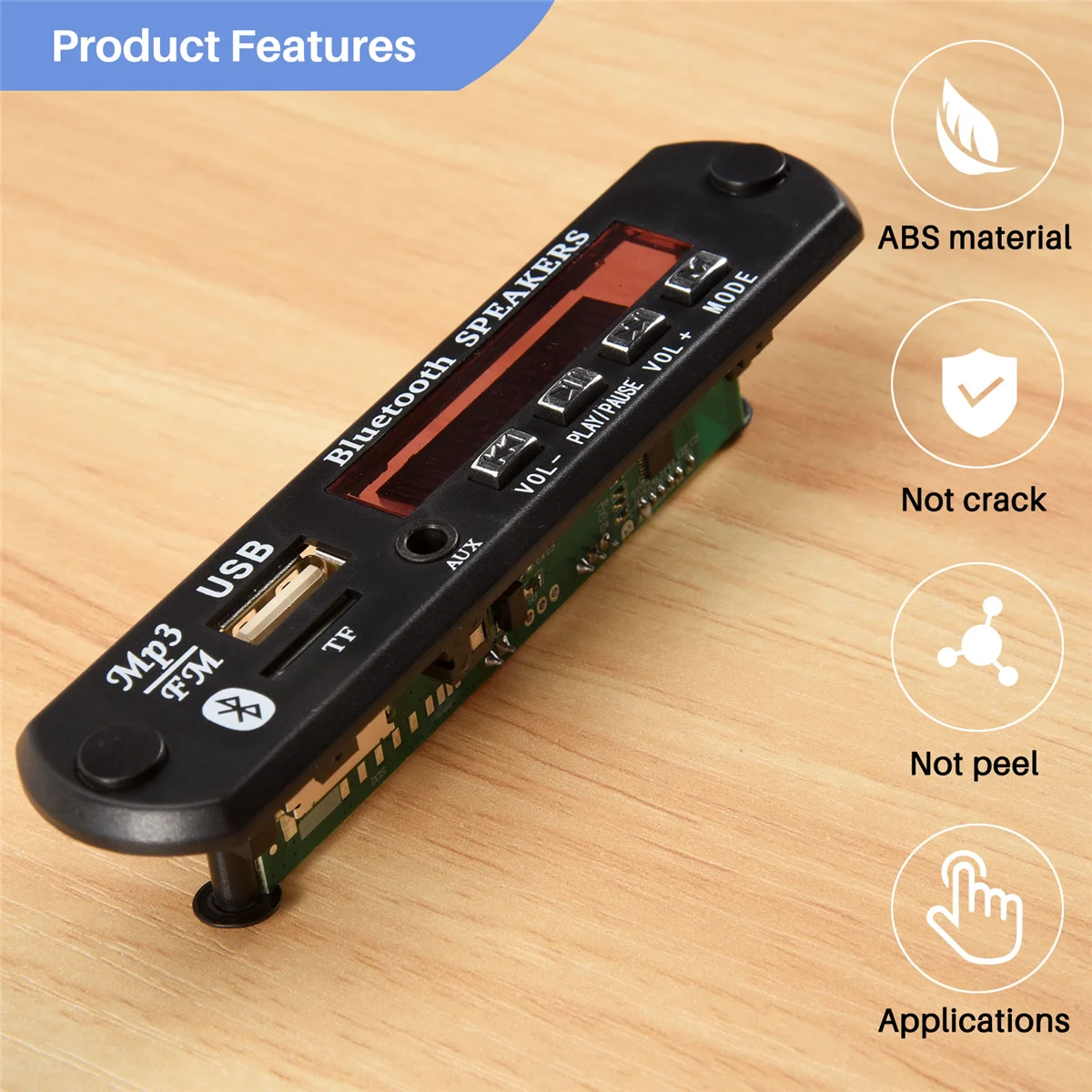 

A64E Bluetooth 5,0 MP3 декодер плата DC 5 В 12 В автомобильный FM-радио модуль поддержка TF USB AUX для автомобильного телефона