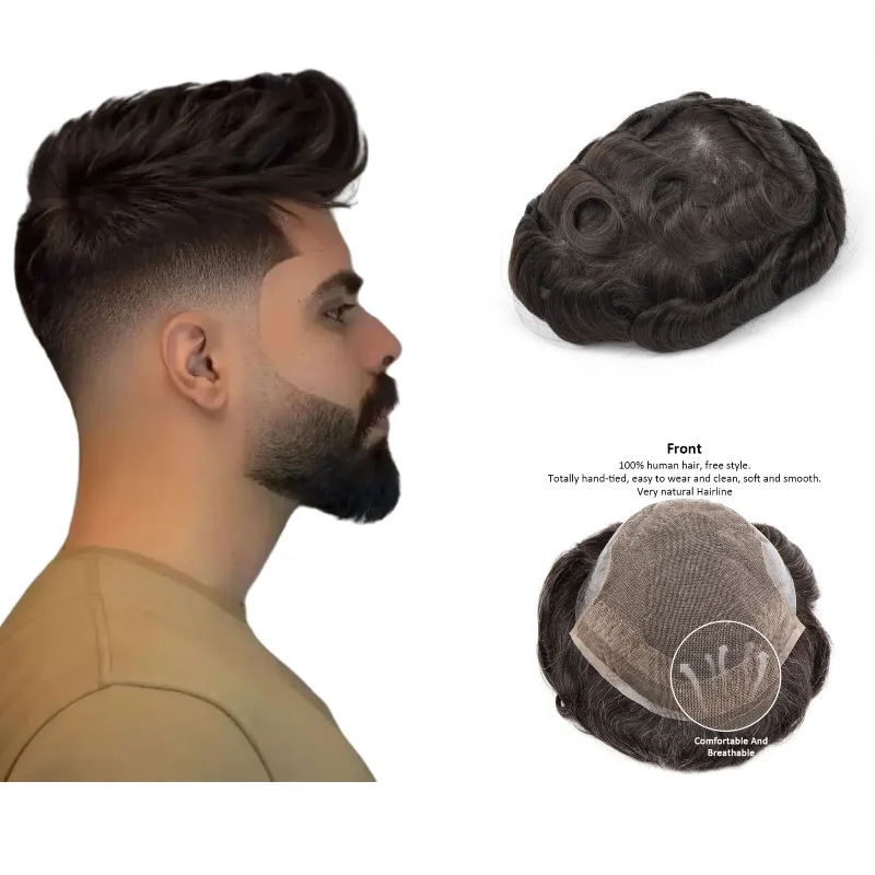 

Lace+PU Base Toupee For Men OCT | 100% Human Hair, Graduated Density For Realistic Hairline Wig