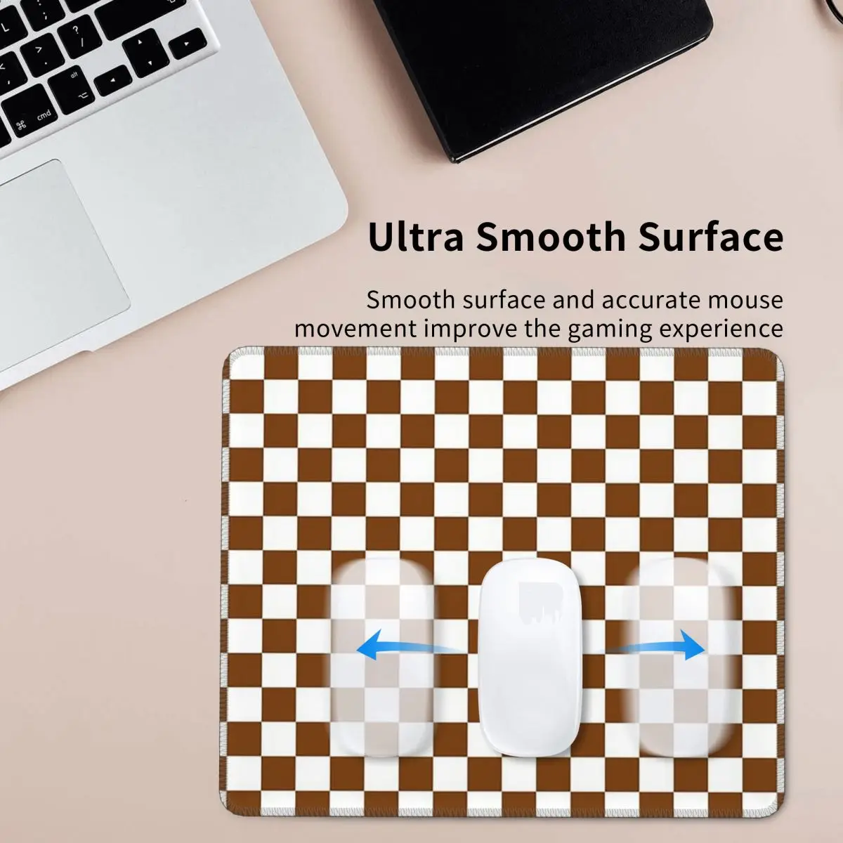 White And Chocolate Brown Checkerboard Mouse Pad Computer Keyboard Mouse Mat Gamer PC Desk Mat Office Table Mats