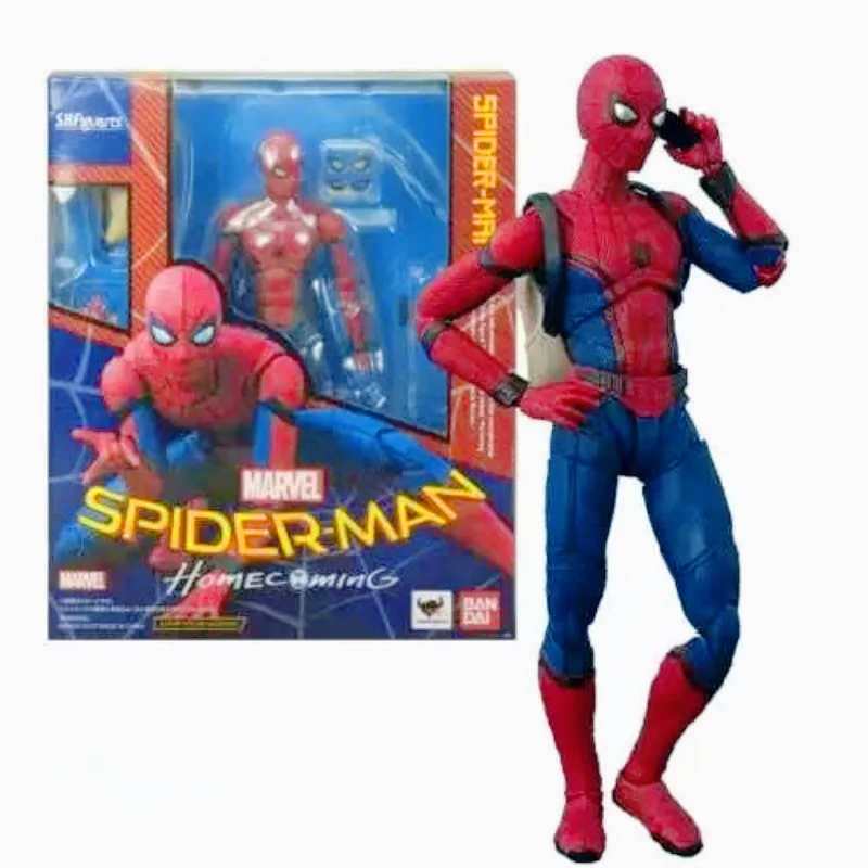 Shf Spider-Man: Hoomecoming Figurki Avengers Ruchomy model Marvel Peter Parker Figurka akcji Kolekcja PVC Zabawki na prezenty dla dzieci