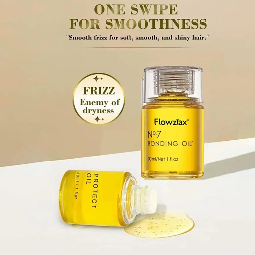 Flowzlax No.7 Bonding Oil 30ml Pro Hair Repair Bonding Treatment Smooth Frizz Split Ends Strengthen Nourish Shine Hair Oil Serum view 3