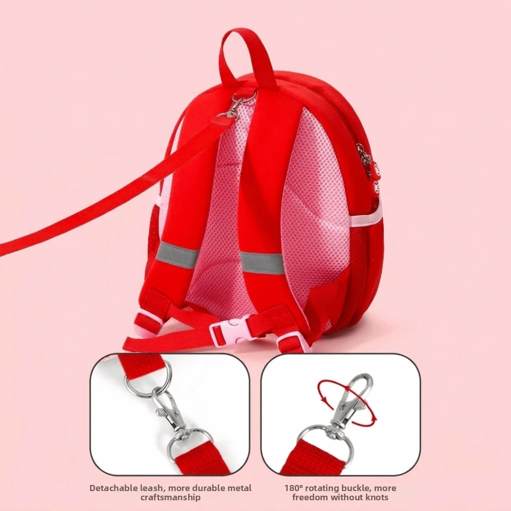Lightweight Harness Backpack Adjustable Multi-Pocket Storage Toddler Backpack Safety Leash Design Soft Padding Back