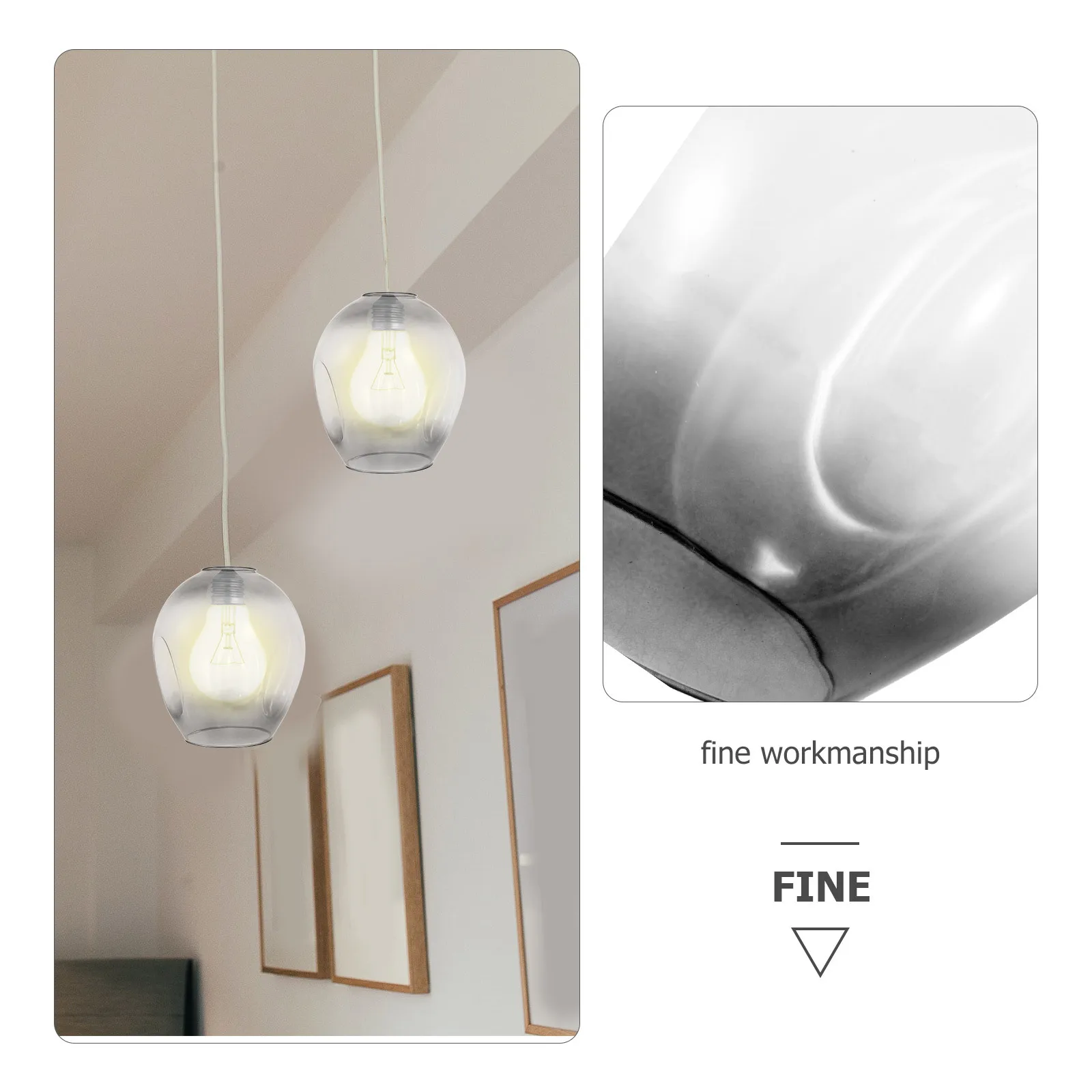 

Decorative Glass Lamp Shade Pendant Light Replacement Cover White Color Warm Atmosphere Soften Light Simple Design Easy