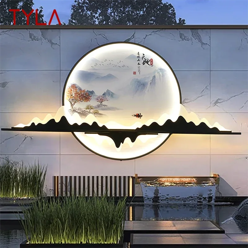 

TYLA Outdoor Mural Lamp LED Creative Circular Landscape Waterproof Mural Outdoor Villa Courtyard Garden Decoration Painting