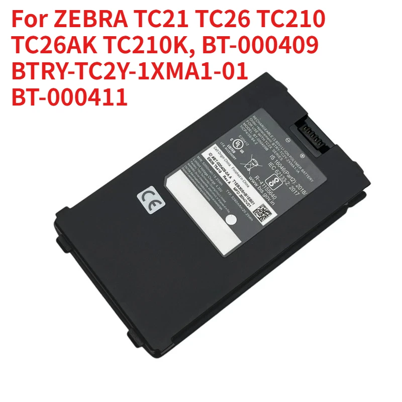 BT‑000409A BT‑000411 BTRY‑TC2Y‑1XMA1‑01 New 5260mAh 4.35V Thickened Battery Compatible with ZEBRA TC21 TC26 TC210 TC26AK TC210K