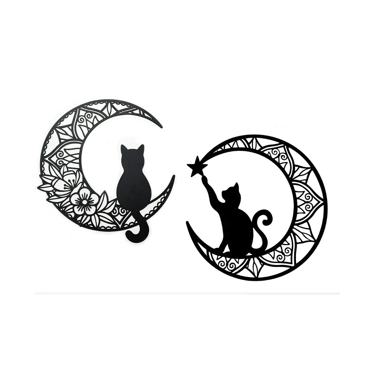 

2 Pieces Wall Metal Wall Pendants Logo Animal Moon Metal Wall Art