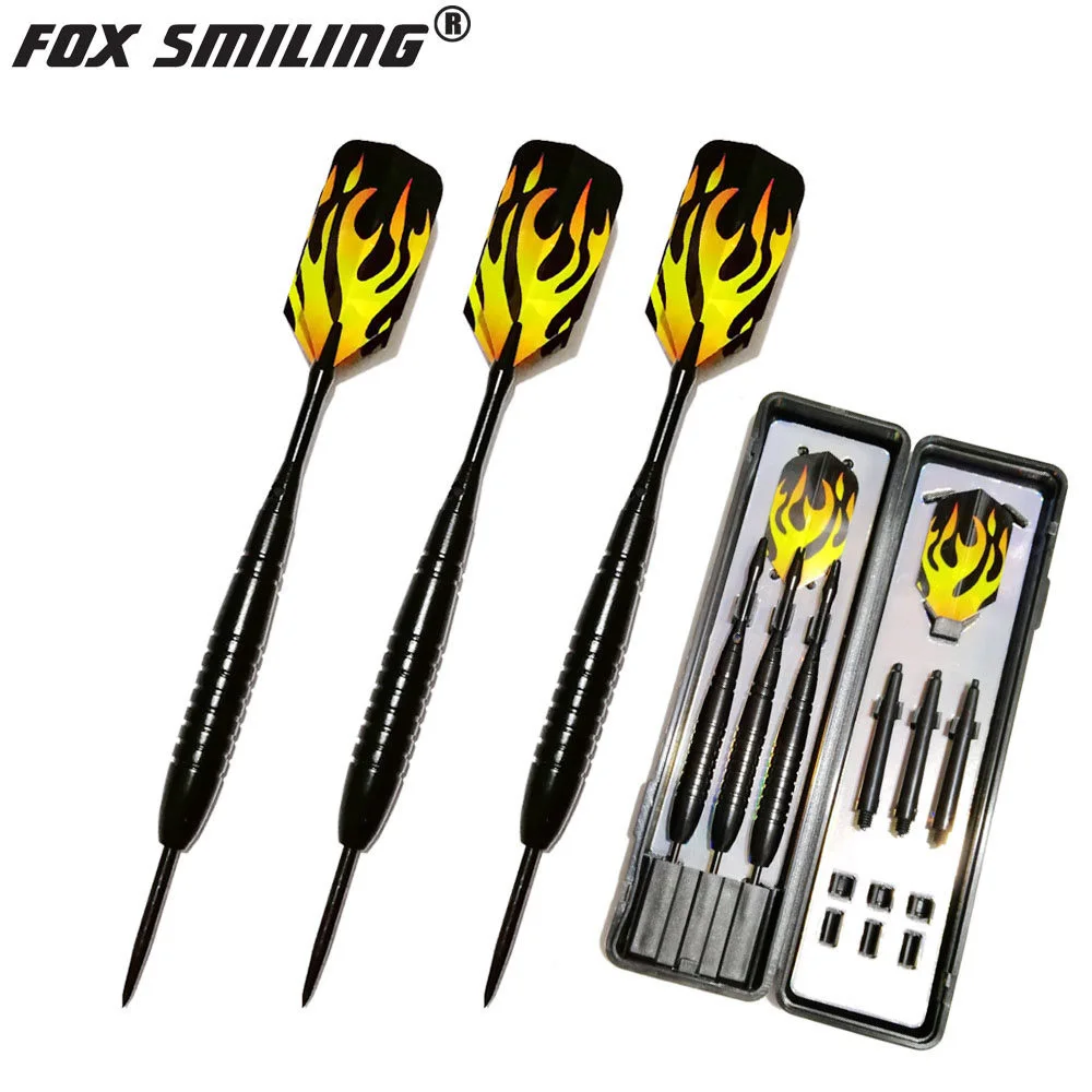 Fox Smiling 3pcs 23g Professional Steel Tip Darts Pin And Aluminum Shafts With Laser Flights