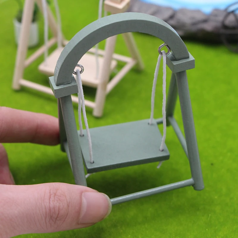 Maison de poupée Miniature 1:12, Simulation de balançoire, décoration de jardin, jouet, accessoires pour maison de poupée