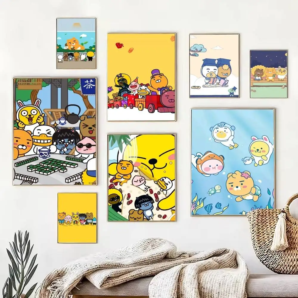 Top Selling Kakao F-Friends Cute  Poster Waterproof Wall Art Sticker For Bar Living Room Vintage Decor High Quality Print Gift