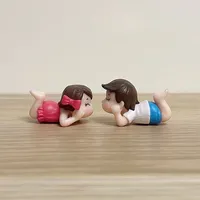 2Pcs Wholesale Cartoon Face Hugging Couple Ornament, Car Decoration, Doll Home Jewelry Figure Doll