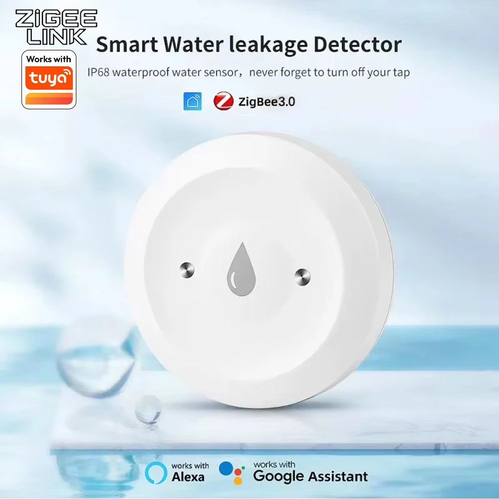 

ZigBee Water Leak Sensor Detector Flood Leakage Alarm For Tuya Smart Home Security Real Time Detection Smart Life App Control