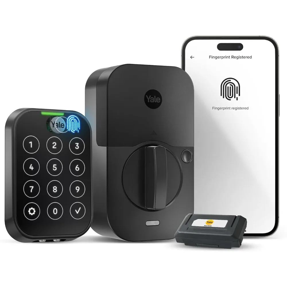 Deadbolt Lock 2 Touch, Suede Smart Keyless Door Lock with Wi-Fi Connected Touch Keypad and Fingerprint Scanner, YRD450-F-WF1-BSP