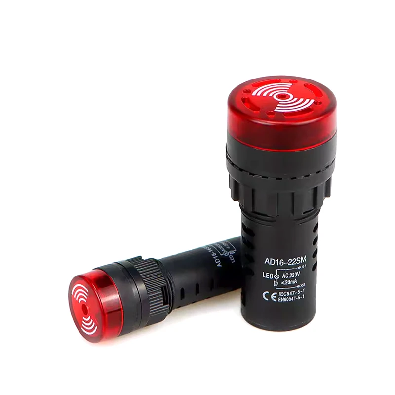 Flash buzzer AD16-22SM AC 220V 380V DC 24V 12V sound and light alarm indicator light 36V Red Green Yellow light