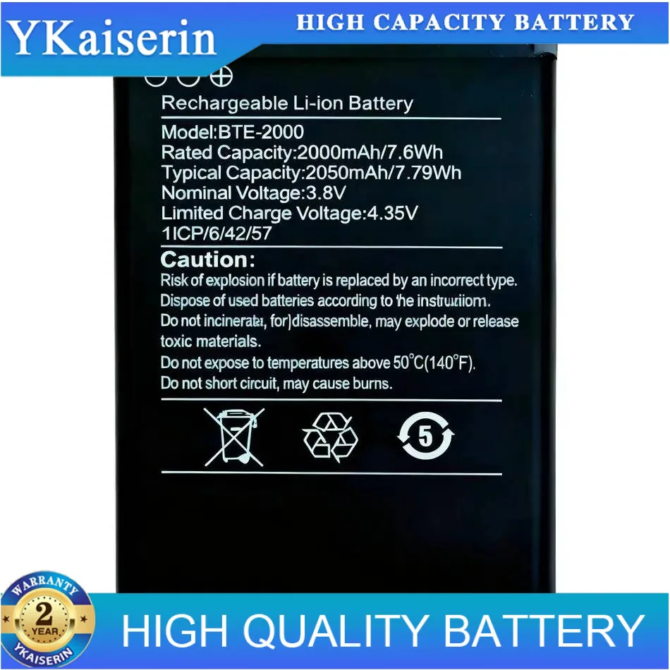 

Bte-2000 2050Mah Lightweight Mobile Phone Battery For Caterpillar Cat S22 Flip