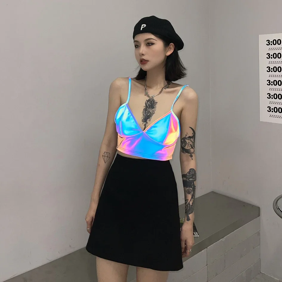 Ladies Crop Tank Top Women Clothing Female Girls Y2k Tops Broken Code Clearance  Fy8820