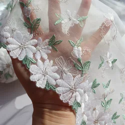 1Meter Floral Embroiderd Lace Trims For Sewing Wedding Dress Curtains Home Textiles Decor Clothes Accessories
