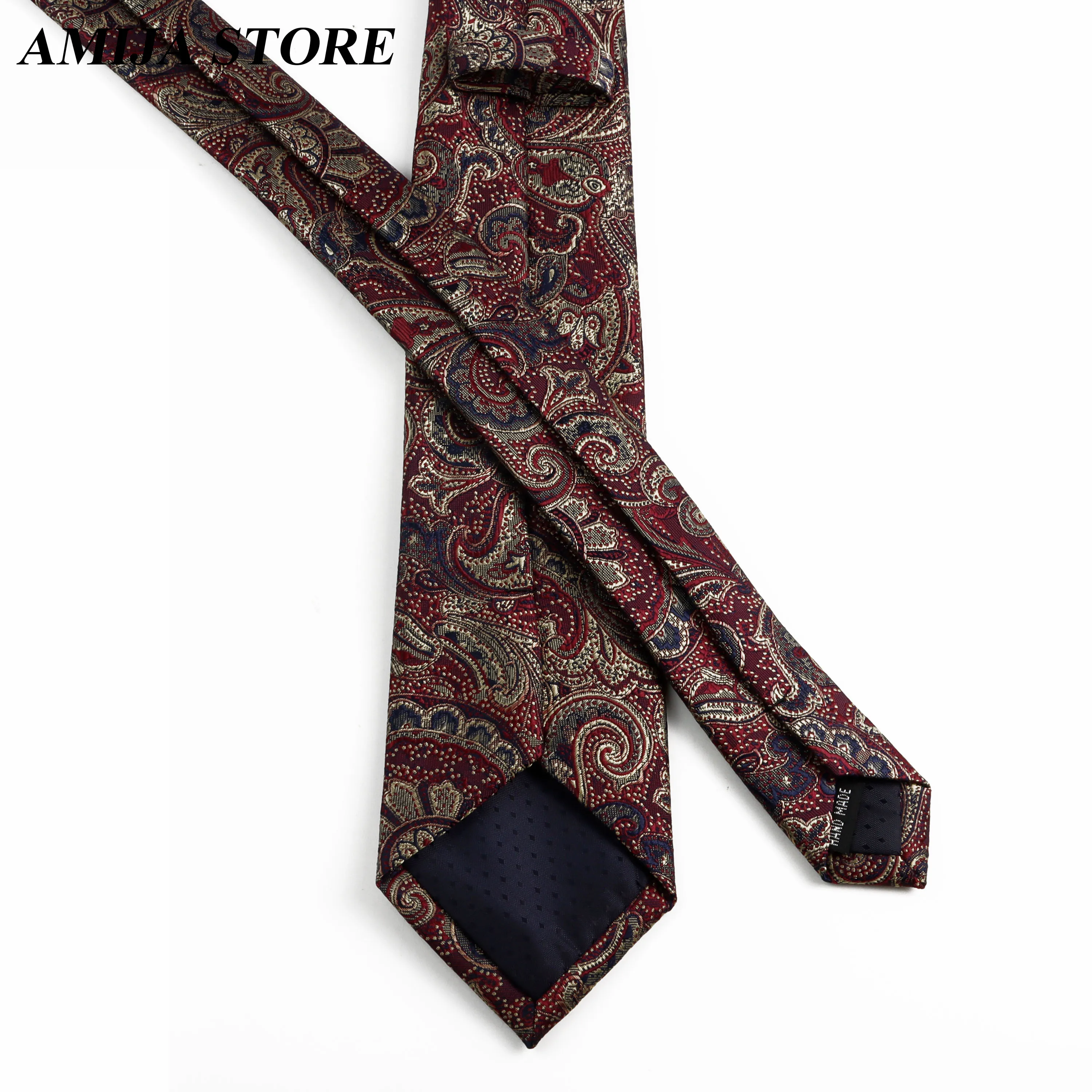2 pezzi set fazzoletto cravatta blu navy e rosso cravatta da uomo modello paisley cravatte quadrate in poliestere tascabili per il regalo della festa nuziale