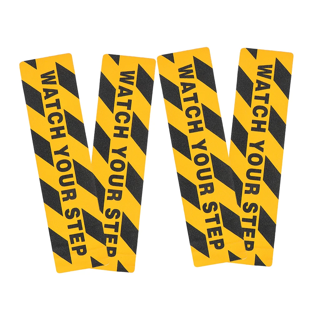 

4pcs Anti-Slip Stickers Water-Resistant Nonskid Tape For Outdoor Steps Wet Floor Warning Decals Safety Stair Tape Caution