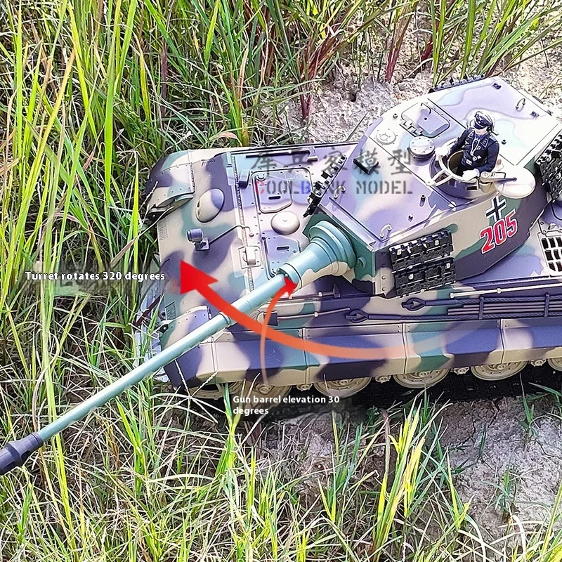 ヘンロン 3888A ドイツ タイガー キング ラジコン戦車モデル 射撃機能付き 2.4G周波数 重戦車玩具 多機能