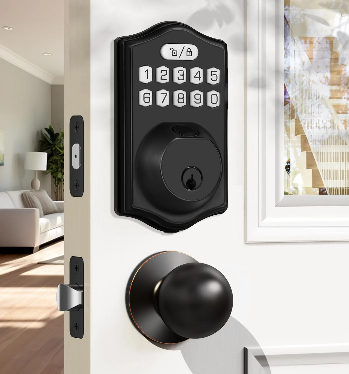 Tuya Smart Deadbolt Lock Keypad Smart Lock Fingerprint Deadbolt with App Keyless Entry for Front Door Security for Home House