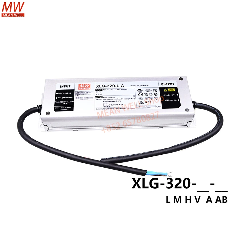 Original MEAN WELL 320W Constant Current Mode LED Driver Switching Power Supply XLG-320-L-A XLG-320-V-A XLG-320-H-A XLG-320-M-A