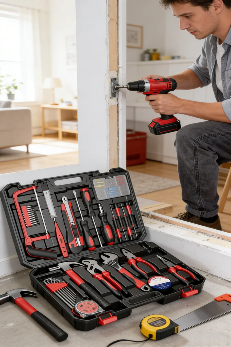 

Household Hand Tool Combination Set Household Repair Hardware Tools Screwdriver Wrench Hammer Needle Nose Pliers Inner Hexagon