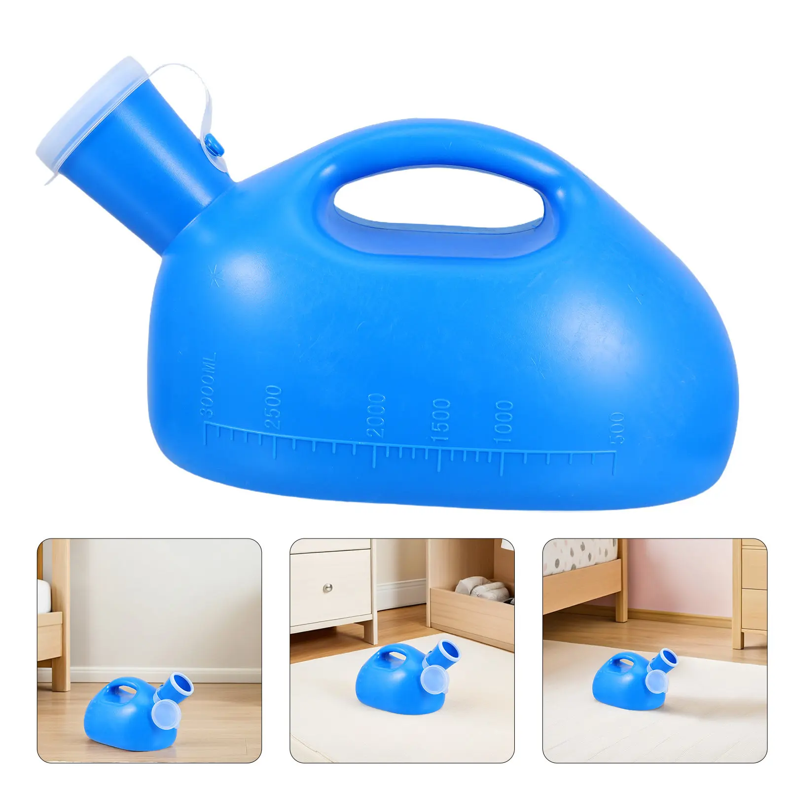 

3000Ml Male Portable Urinal Bottle Large Capacity Spill Proof Plastic Pee Jug for Travel Bedside Hospital Nighttime Emergency