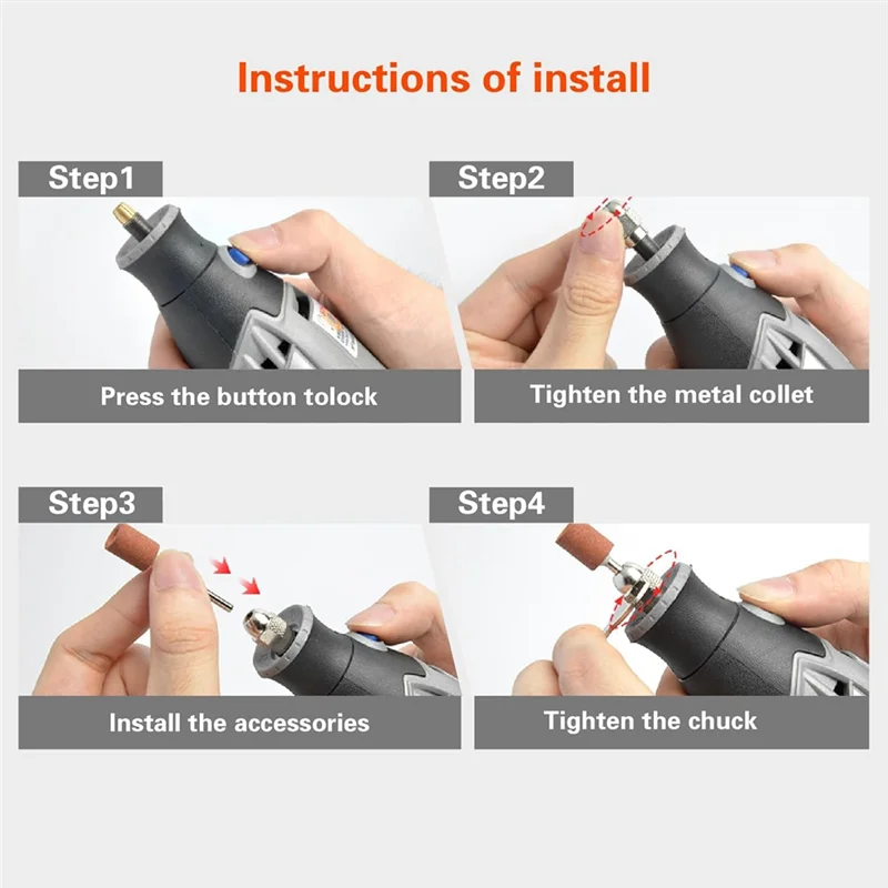 

ABRS-Drill Chuck Collet Set For Dremel, 16PCS 0.8-3.2Mm Replacement 4486 Drill Keyless Bit Chuck Shank Quick Change Adapter
