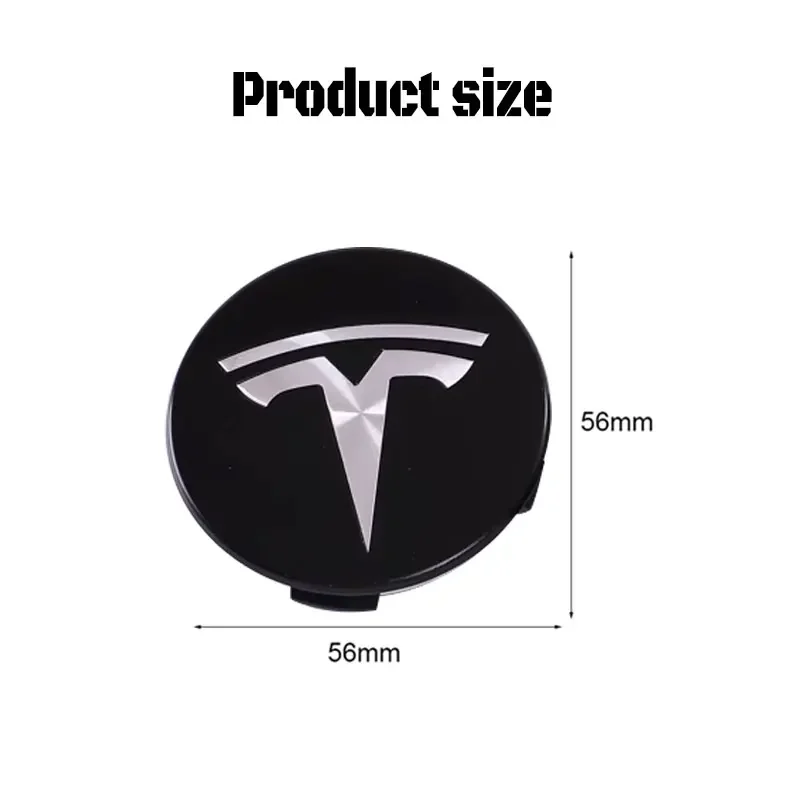 4pcs for Tesla Model 3 Model Y Badge Covers Hub Caps 4pcs 56mm Hub Center Caps for Tesla Model Y X S 2023 Auto Accessories Style