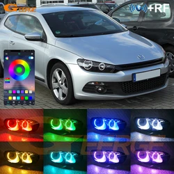 For Volkswagen VW Scirocco III MK3 RF Remote Bluetooth-Compatible APP Multi Color Ultra Bright RGB Led Angel Eyes Kit Halo Rings