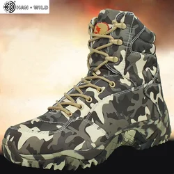 Men Camo Boot 2024 Spring High Quality Waterproof Canvas Camouflage Tactical Combat Desert Ankle Boots Mens Shoes