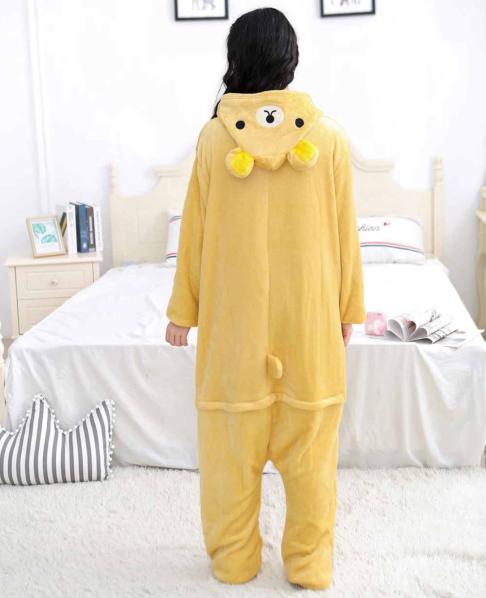 Bear Onesie Women Men Unisex Kigurumi Animal Cosplay Pajamas Cartoon Sleepwear Festival Homewear Winter Warm Overalls Pijamas