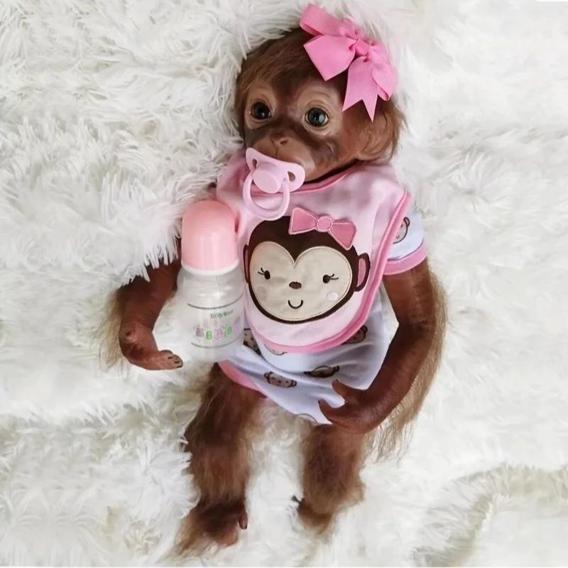 1 Pc 20 Inch Reborn Silicone And Lifelike Monkey Boys Girls Toys Popular Reborn Toddler Baby Dolls Bebe Doll Reborn Soft Touch