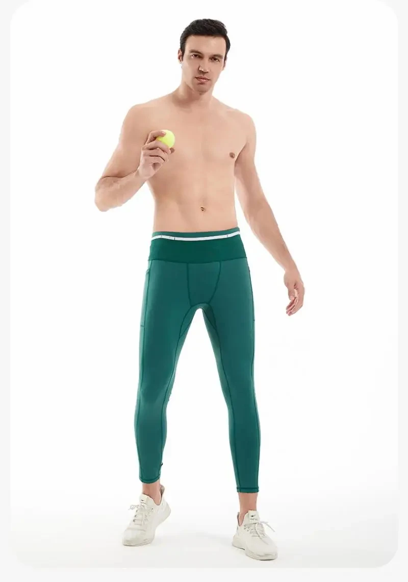 Herren-Kompressions-Laufhose, Radfahren, lange Leggings, Outdoor-Sport, Basketball, Fitness, Jungs, Fitnessstudio, Reiten, Wandern, Strumpfhosen, 6 Taschen – Detail 10