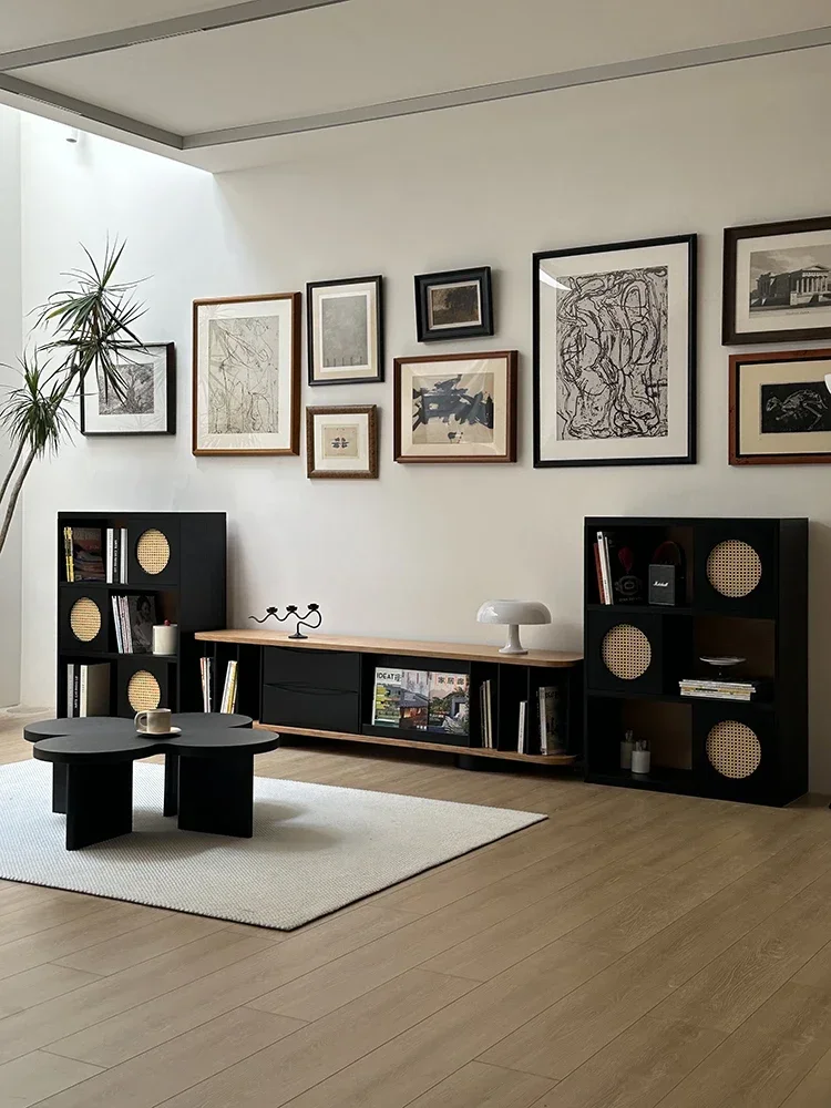 yj58 중세 모듈형 원목 책장 잡지장 좁은 책꽂이 프렌치 레트로 디스플레이 캐비닛