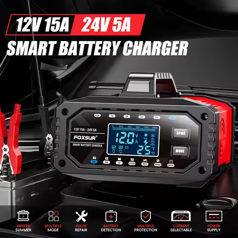 300W Automobile Battery Charger Digital Display Quick Charger 12V 24V Intelligent Storage Battery Charger Boat Battery Chargers