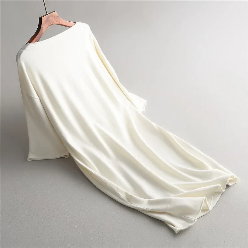 أزياء الخريف الشتاء المرأة محبوك فستان فضفاض المرأة حجم كبير شارع العليا س الرقبة المعصم كم تمتد Bodycon منتصف العجل اللباس