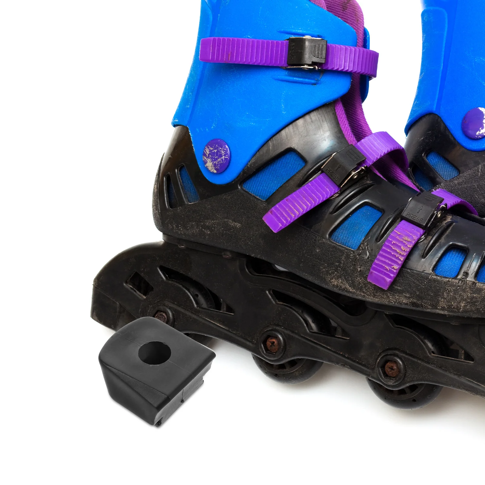 سدادات أصابع التزلج الدوارة المدمجة، مجموعة واحدة من فرامل التزلج الأمامية، كتلة فرامل متينة لتوقف الزلاجات الاحترافية