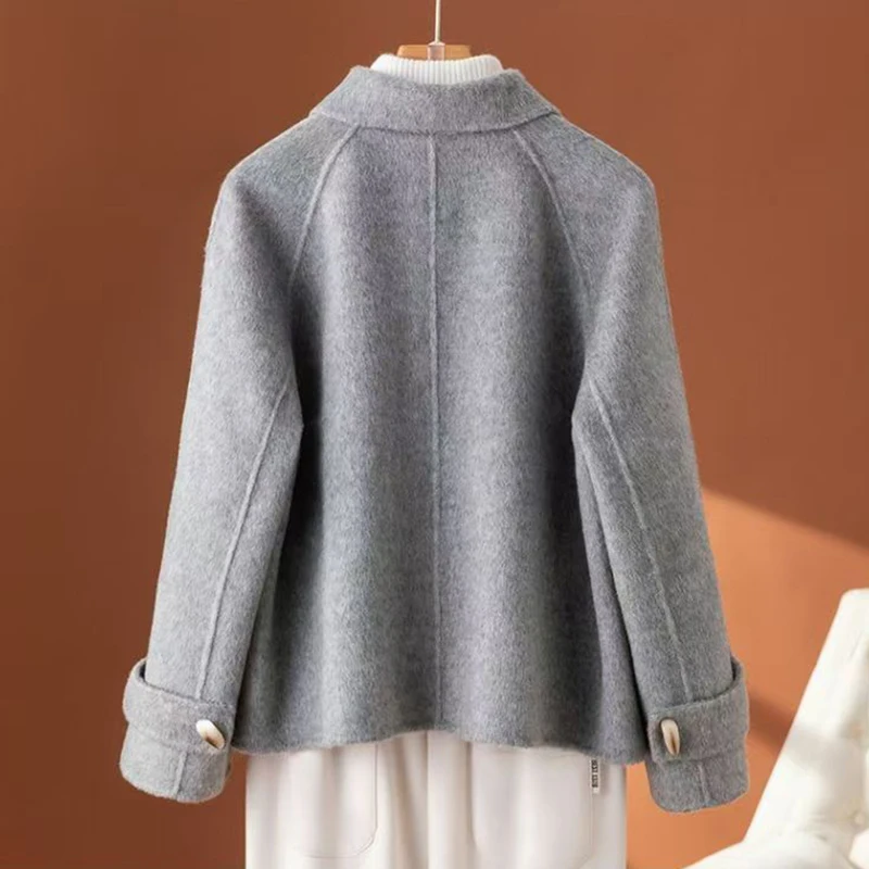 Korean Chic Double-Sided Fleece Jacket Women's Short Overcoat 2026 Autumn Winter New Corner High-Erade Wool Trenchcoat Coat Tops