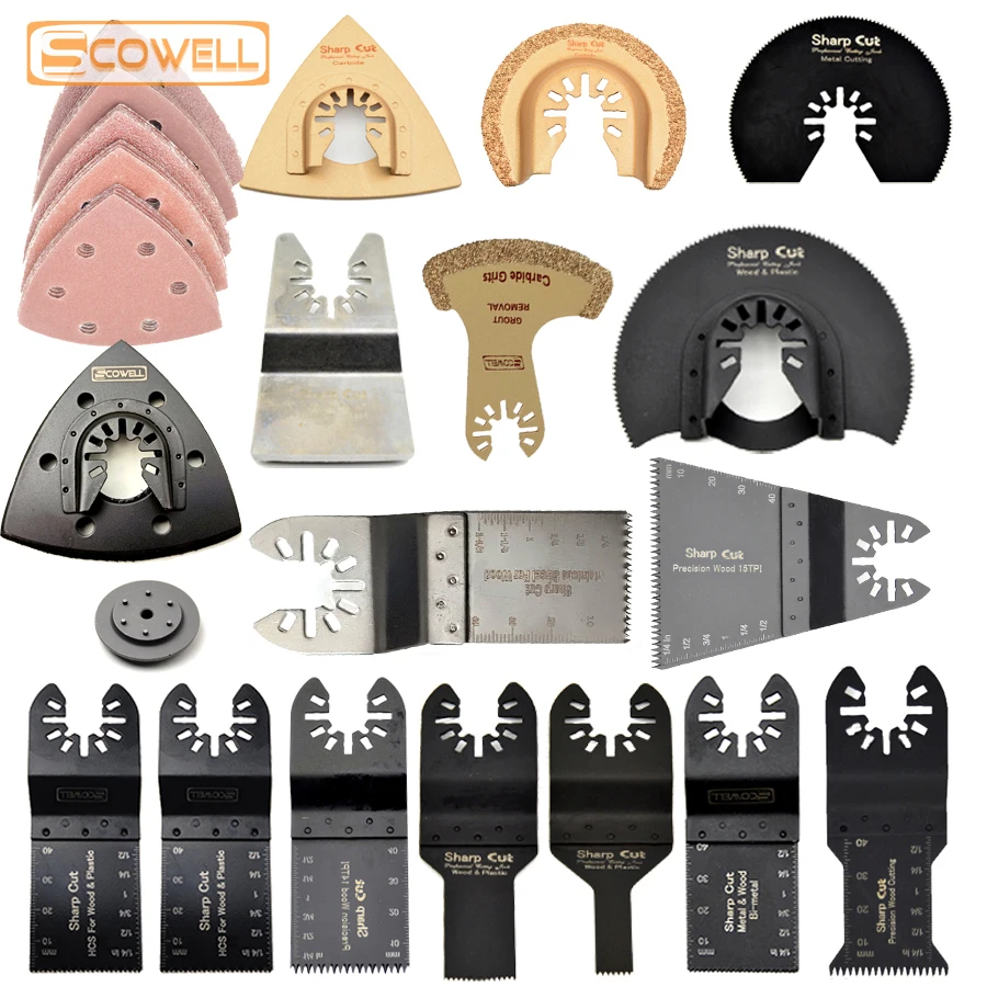 43 Pack Multi Tool Plunge Oscillating Saw Blades With OIS Starlock Renovator Machines Adapter Multimaster Accessories DIY Tools