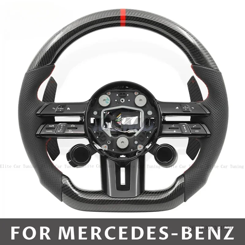 

Carbon Fiber Steering Wheel with Start Button for Mercedes Benz W117 W204 W206 W212 W166 W167 W213 W217 W222 W223 GLA GLE GLC