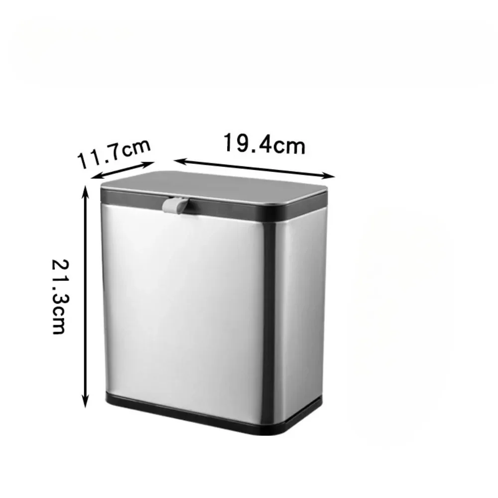 Cubo  Basura  Acero Inoxidable 2026, Cubo  Basura para Cocina y Baño Montado en la Pared con Tapa, Tubo  Almacenamiento