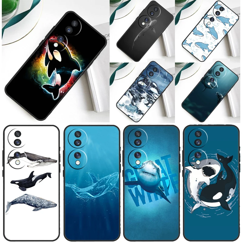 Shark and Killer Whale Case For Honor 200 Lite 50 70 90 X9a X8a X8 X9 X8b X9c X9b Honor Magic 5 6 Pro 7 Lite Cover