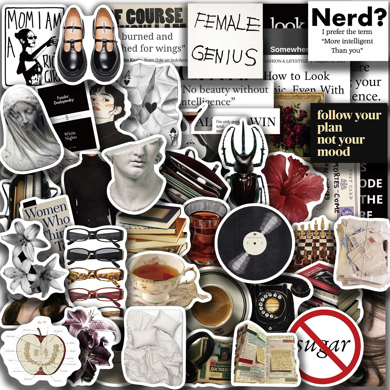 

50PCS Vintage Museum Art Stickers Retro Aesthetic Vibe Masterpiece Decals For Journal Scrapbook Laptop Phone Case Wall Decor