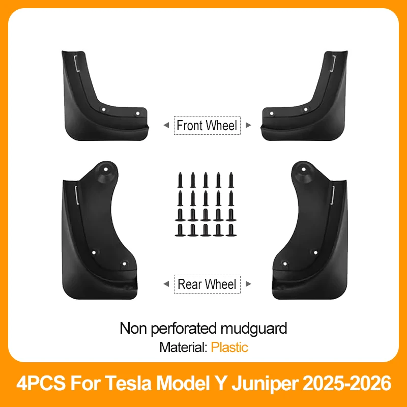 Geschikt voor Tesla Model 3 Highland Model Y Juniper 2025 2026 Spatbord Niet-geperforeerd spatbord Slijtvast Onzichtbare versie