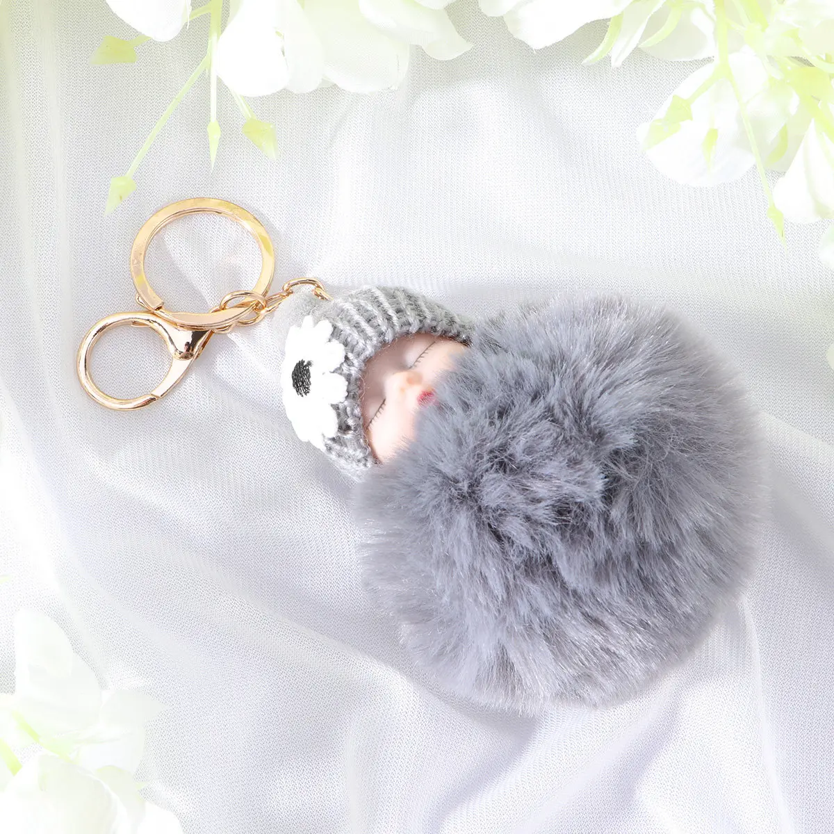 

Cartoon Baby Keychain Pink Soft Key Ring Bag Pendant Car Decoration Party Favor Souvenir Graduation Gift Keychain