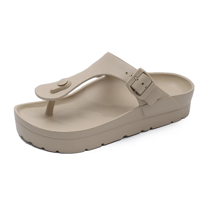 Mulheres flip flops eva tamancos chinelos solas grossas sandálias plataforma senhoras sapatos de praia com suporte arco leve tamanho grande 43 44