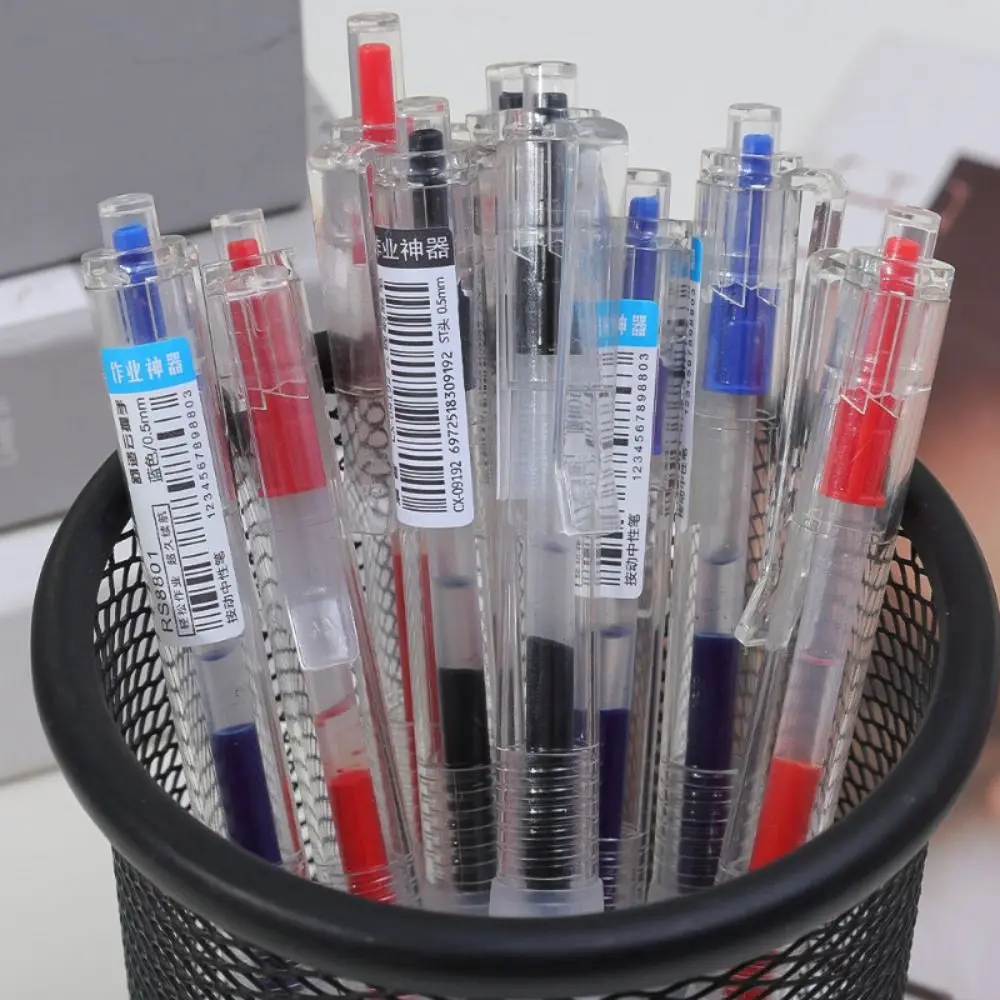 

Simple Quick-drying Gel Pen Black/Blue/Red Ink Press Type Neutral Pen 0.5mm Pen Tip Writing Tool Stationery