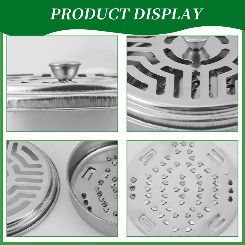 

A26F-держатель из нержавеющей стали для спиралей от комаров, огнестойкий спиральный контейнер от комаров, портативный металлический держатель спирали от комаров